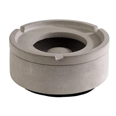 Bild av APS Wind Ashtray &quot;Element&quot; Premium askfat av betong 3 spår för cigarettfäste med möbelskyddande undersida 10,5 x 5 cm
