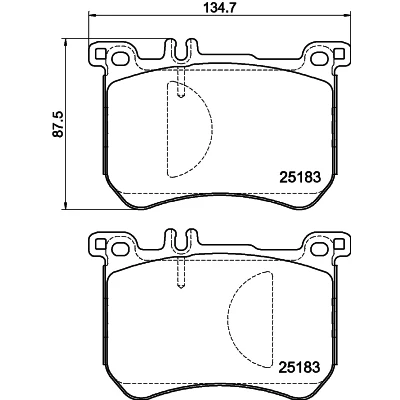 Bild av HELLA 8DB 355 020 491 Jeu de plaquettes frein préparé pour indicateur d&#039;usure MERCEDES BENZ: Classe S Berline, SL Cabriolet