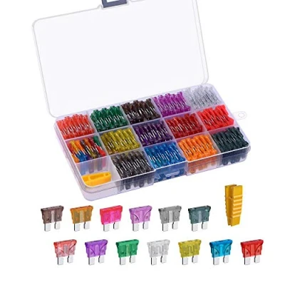 Bild av CUHAWUDBA 130 Standard Blade Sortiment Bilsäkring,1A 2A 3A 4A 5A 7.5A 10A 15A 20A 25A 30A 35A 40A Automatisk Medium Fuse Kit /Apr//