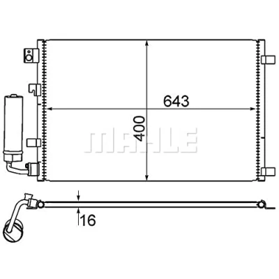 Bild av MAHLE ORIGINAL AC 604 001S Condenseur De Clim avec déshydrateur 643 NISSAN: Qashqai / Qashqai+2 I