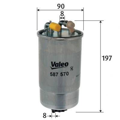Bild av VALEO 587570 Filtre à Carburant de conduite 8 OPEL: Corsa D 3/5 portes