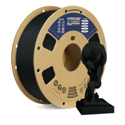 Bild av OVERTURE PLA Plus (PLA+) Filament 1,75 mm Professionellt förstärkt med ökad hållfasthet,Premium 1 kg (2,2 lbs), Dimensionell noggrannhet sannolikhet +/ 0,02 mm(Svart)