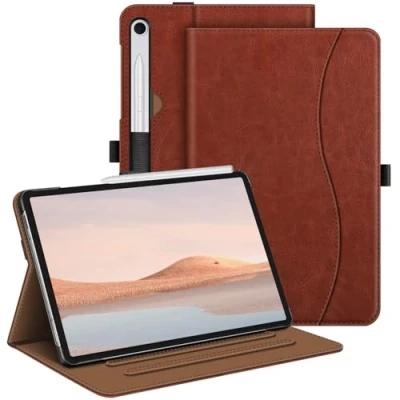 Bild av Fintie Fodral för Samsung Galaxy Tab S9 FE 10,9 tum/Tab 11 tum 2023 surfplatta, multivinkel folio skyddsfodral med dokumentfack och automatisk sömn/väckningsfunktion, brun