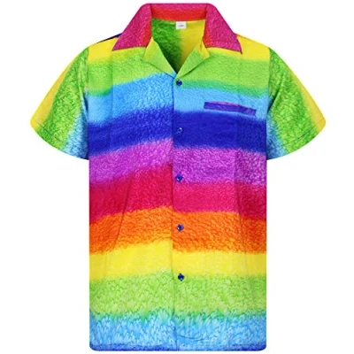 Bild av Funky Hawaiihemd, regnbåge, M