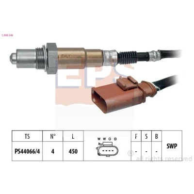 Bild av EPS 1.998.348 Sonde lambda Made in Italy OE Equivalent chauffé, planaire, Filetage prégraissé VOLKSWAGEN: Polo V 3/5 portes, SEAT: Ibiza 4