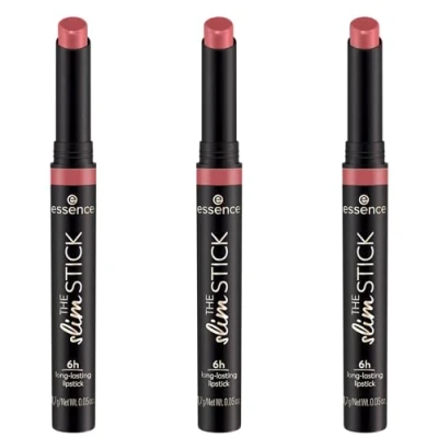 Bild av essence THE slim STICK, läppstift, nr 104, rosa, långvarig, vårdande, expressresultat, färgintensiv, matt, vegansk, utan parfym, alkohol, parabener, 3 pack (3 x 1,7 g)