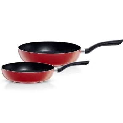 Bild av Fissler Cenit röd/stekpanneset 2 delar (Ø 24 cm Ø 28 cm) belagda aluminiumstekpannor, non stick induktion