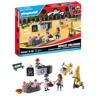 Bild av PLAYMOBIL Miraculous 71344 adventskalender: Mirakulös picknick i Paris, 24 överraskningar, inklusive fem figurer, adventskalender 2024, leksaker för pojkar och flickor från 4 år