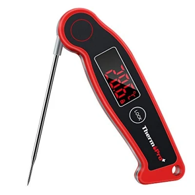 Bild av ThermoPro TP19 vattentät mattermometer termoelement omedelbar avläsning matlagningstermometer för kök BBQ digital köttermometer med tvåhänt bakgrundsbelyst godis sylt choklad