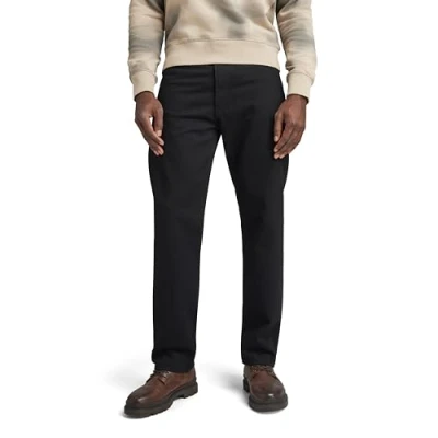 Bild av G STAR RAW Herrtyp 49 Avslappnade Raka Byxor, Jeans, Svart (Pitch Black D20960 d291 a810), 26W / 30L