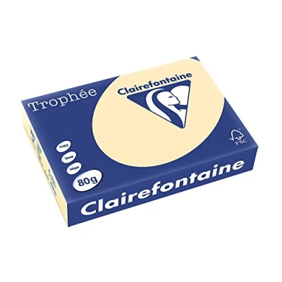 Bild av Clairefontaine 1787C Ries skrivarpapper/kopieringspapper, troféer, intensiva färger, DIN A4, 80 g, 500 ark, grädde, 1