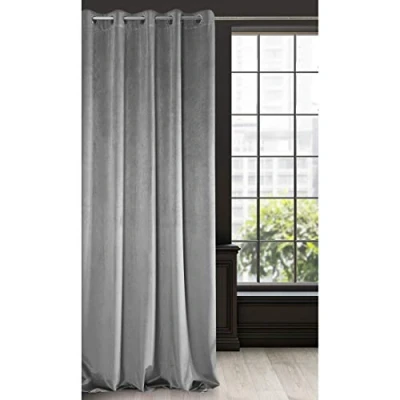 Bild av Eurofirany RIA Mörkläggningsgardin, Ogenomskinlig, Satänggardin med Öljetter 1st. Extra Lång Gardin, Elegant, Vanlig, Vardagsrum, Sovrum, Densitet 290 g/m², 140x250 cm, Stål