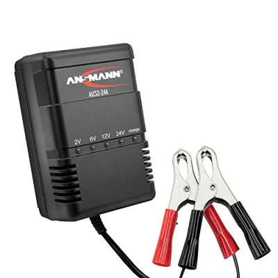 Bild av ANSMANN Bilbatteriladdare ALCS 2 24 A helautomatisk batteriladdare för bilbatterier och blybatterier med V, 6 12 V &amp; V/900 mA underhållsladdare, perfekt bilar, motorcyklar, skotrar