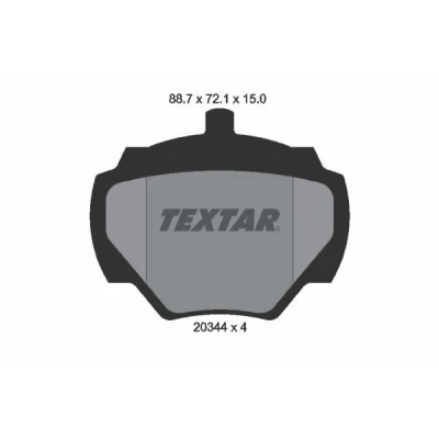 Bild av TEXTAR 2034402 Jeu de plaquettes frein non préparé pour indicateur d&#039;usure LAND ROVER: Defender SUV, Discovery 1, Range Rover 1