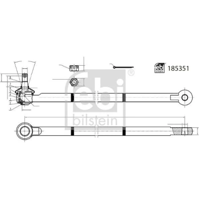 Bild av FEBI BILSTEIN 185351 Barre de direction Essieu avant avec ecrou crénelé