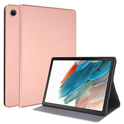 Bild av TECHGEAR smart fodral till Samsung Galaxy Tab A8 10,5 tum 2022 Release (SM X200/SM X205) PU läder smalt med hörnskydd [automatisk väckning/sömn] roséguld