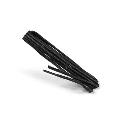 Bild av Kaps Waxed Round Thin Laces, 2 Mm Kvalitet 100% Bomull Rund Skosnören För Casual Och Modeskor, Gjorda I Europa, 1 Par, Många Snygga Färger Längder (60 cm 24 tum 3 to 4 öljettpar 91 Svart)