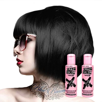 Bild av Crazy Color Halvpermanent vibrerande färg 100 ml (svart)