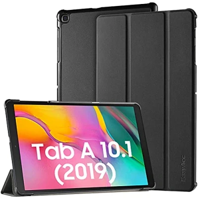 Bild av EasyAcc Skal Fodral Kompatibel med Samsung Galaxy Tab A 10.1 2019 T510/ T515, Ultratunn stativfunktion Slim PU Läder Skal, Svart