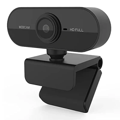Bild av Webbkamera för PC, 1080p med mikrofon, USB, 360 justerbar Plug and Play videosamtal, integrerad Skype, YouTube, Twitch och Streaming