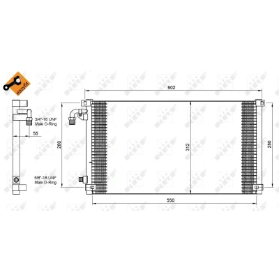 Bild av NRF EASY FIT 35103 Condenseur De Clim avec bague d&#039;étanchéité 11,7 8,6 Aluminium 540 CITROËN: Saxo 3/5 portes