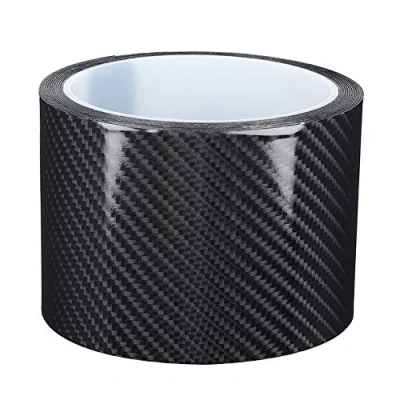 Bild av Qiilu Carbon Fiber Roller, svart bildörr kant skydd klistermärke kolfiber (7 cm x 3 m)