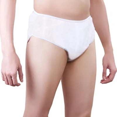 Bild av One Wear Super mjuk högkvalitativ kalsonger för män (5 pack) lätta underkläder byxor och underbyxor resor sjukhus spa dag vaxning massage bastu salong olyckor (Vita)