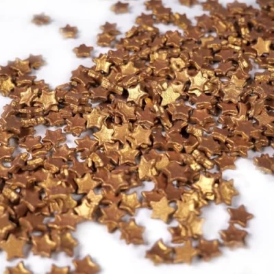 Bild av Streuselheld chokladstjärnor guld 40 g strössel för att dekorera och bakverk av alla slag som tårtor kakor sockerströssel