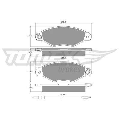 Bild av TOMEX brakes TX 11 751 Jeu de plaquettes frein Essieu avant contact signal d&#039;usure inclus avec accessoires RENAULT: Kangoo I, I Express
