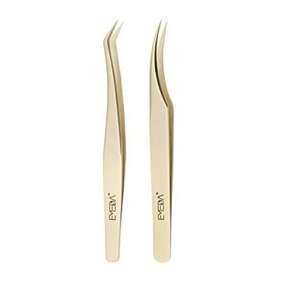 Bild av 2 st lash pincett för ögonfransförlängning ögonfranspincett ögonfransförlängning, Professional Golden Precision enskilda fransar 3D 6D volymögonfransar eyelash tweezers