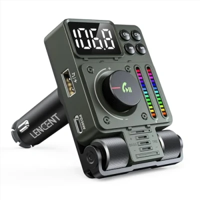 Bild av LENCENT Bluetooth V5.3 FM Sändare för Bil, 30W Snabb Laddning Car Trådlös med Type C PD Billaddare, Handsfree Samtal, Siri Google Assistant, Bilradio Adapter Bilradioadapter