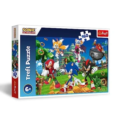 Bild av Trefl Sonic The Hedgehog, och vänner Pussel 160 bitar Färgglatt läggspel med hjältar i collagespelet, Kreativ underhållning, Lek för barn från 6 år