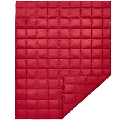 Bild av KingCamp multifunktionell resefilt, ultralätt campingfilt med tryckknapp, nödsovsäck för inomhus eller utomhus, 175 x 135 cm Crimson