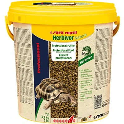Bild av sera reptil Professional Herbivor Nature 10 l (3,2 kg) för sköldpaddor och leguaner Utan färgämnen konserveringsmedel rik på vitaminer, mineraler alger