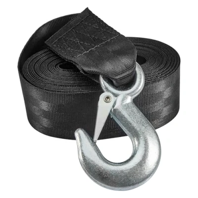 Bild av CarBole kraftigt bogserrep, marin båt släpvagn vinsch rem med krok, bogserbälte, 2 tum x 20 fot, arbetsbegränsat 1 596 kg för bilar lastbilar