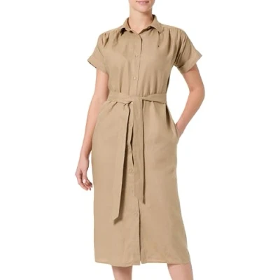 Bild av Tommy Hilfiger Belted MIDI Dress Skjortklänning, Storlek: 42, Camel