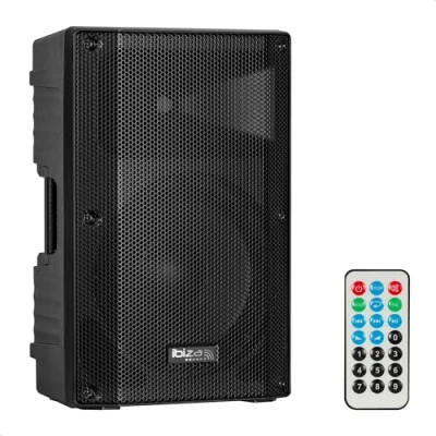 Bild av Ibiza XTK12A MKII 12&quot;/30cm Aktiv PA högtalare 25mm kompressionsdiskant Bassreflexsystem USB, SD, Bluetooth TWS Handtag och hjul NY VERSION Svart