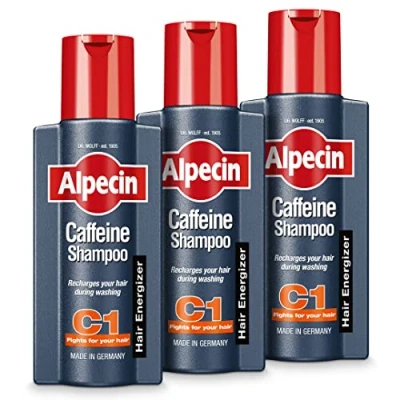 Bild av Alpecin Koffeinschampo C1 3x 250ml Förebygger och minskar håravfall Naturligt hårväxtschampo för män Energizer starkt hår Hårvård Tillverkad i Tyskland