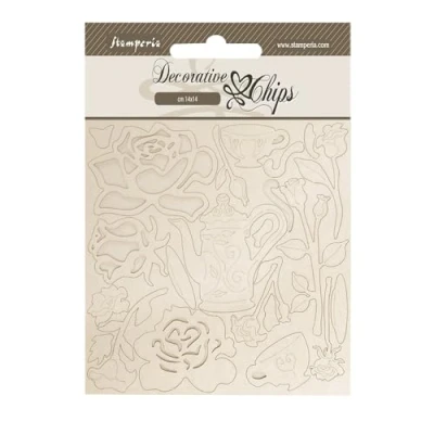 Bild av Stamperia SCB258 dekorativa chips, brun, 14 x 0,1 cm