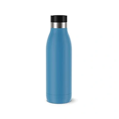 Bild av Emsa N31103 Bludrop Color vattenflaska 0,5 liter 100% tät Quick Press förslutning Ergonomisk 360 dricknjutning 12 h varm, 24 sval rostfritt stål aqua blå