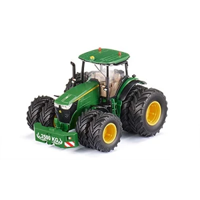 Bild av siku 6735, John Deere 7290R traktor, grön, metall,plast, 1:32, Fjärrstyrd, Styrs med app via bluetooth, Dubbeldäcken kan tas av, Utan kontroller