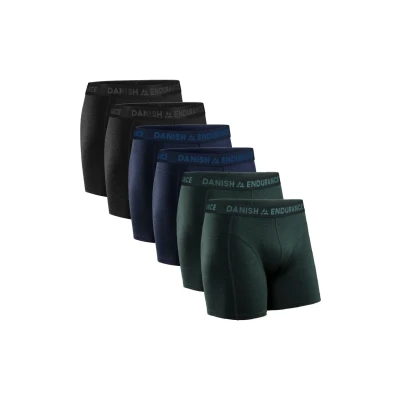 Bild av Danish Endurance 6 PACK Classic Boxershorts, Storlek: Large, Multicolor black blue mélange green