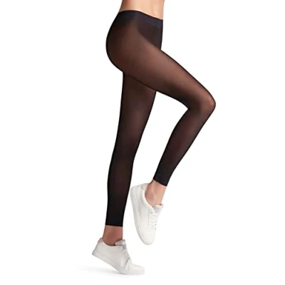 Bild av FALKE dam matt Deluxe 30 DEN leggings transparent slitstark tryckfri bred komfortlinning tajt tunn lätt till kjolen eller klänningen fint mjukt material 1 styck, Svart (svart 3009), S