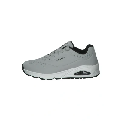 Bild av Skechers Uno Stand on Air Trainers för män, Ljusgrå Durabuck svart trim, 39.5 EU