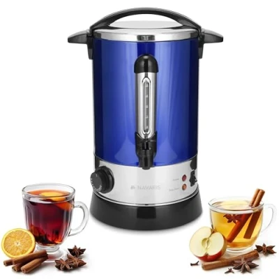 Bild av Navaris glöggade vinkokare Hot Water Dispenser gjord av rostfritt stål 6.8L med termostatfyllningsdisplay Zapphahn Mulled Wine varm dryck Machine Blue