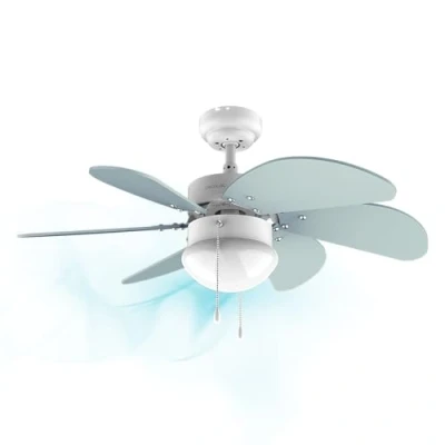 Bild av Cecotec Takfläkt EnergySilence 3600 Vision Sky, 50 W, diameter 92 cm, lampa, 3 hastigheter, 6 vändbara blad, sommar /vinterfunktion, dragkedja, vit/blå