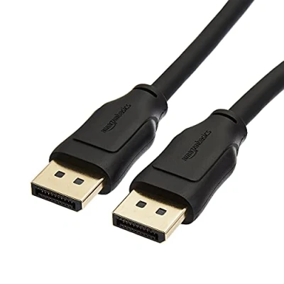 Bild av Amazon Basics DisplayPort 1.4 kabel, 32,4 Gbit/s, hög hastighet, 8K vid 60 Hz, 4K 120 Dynamic HDR och 3D, guldpläterade kontakter, 0,9 m, svart