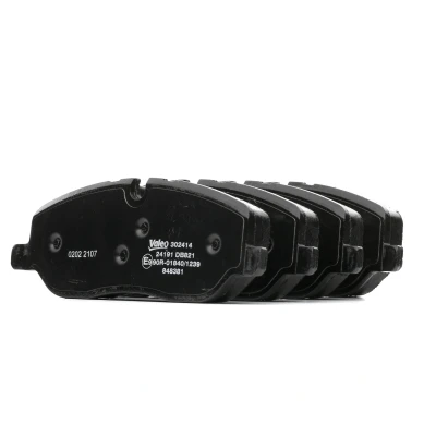 Bild av VALEO 302414 Jeu de plaquettes frein Essieu avant contact signal d&#039;usure exclu avec tôle anti bruit LAND ROVER: Discovery 4, Range Rover Sport