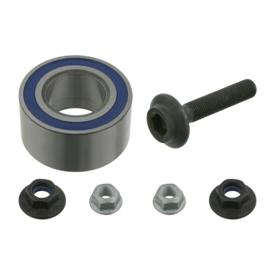 Bild av SWAG 32 92 4366 Kit de roulements roue Essieu avant gauche, droit avec vis, écrou 75 Roulement à billes contact oblique
