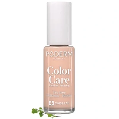 Bild av nagelsvamp Nagellack Nude Beige Tea Tree Förebyggande och behandling av gulnade/skadade naglar orsakade Skötsel färger SWISS LAB